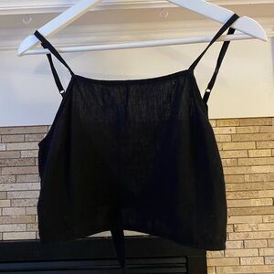 SIMONS Black Tie Back Crop Top - Size M